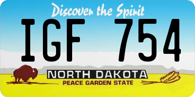 ND license plate IGF754