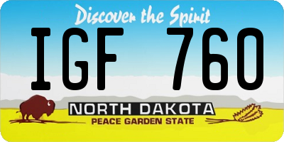 ND license plate IGF760