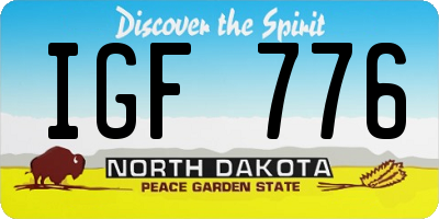 ND license plate IGF776