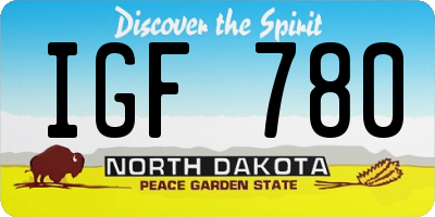 ND license plate IGF780