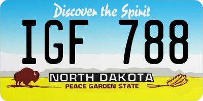 ND license plate IGF788