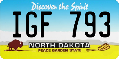 ND license plate IGF793