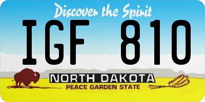 ND license plate IGF810