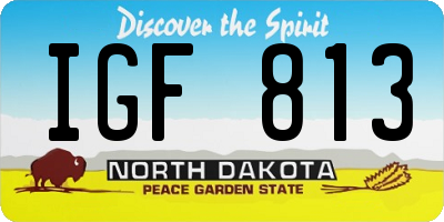 ND license plate IGF813