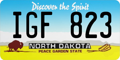 ND license plate IGF823