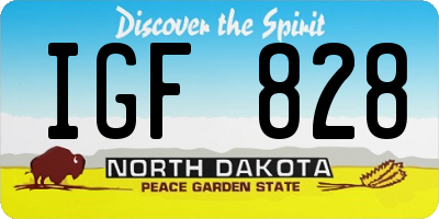 ND license plate IGF828