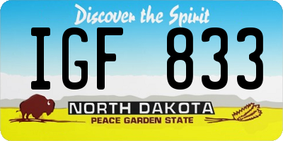 ND license plate IGF833