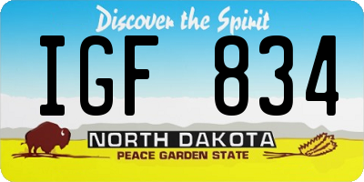 ND license plate IGF834