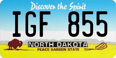 ND license plate IGF855