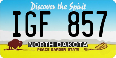ND license plate IGF857