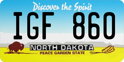 ND license plate IGF860
