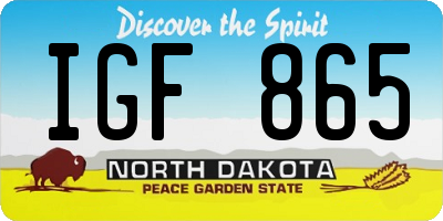 ND license plate IGF865