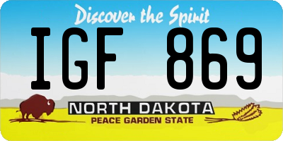 ND license plate IGF869