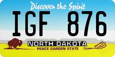 ND license plate IGF876