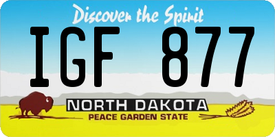 ND license plate IGF877
