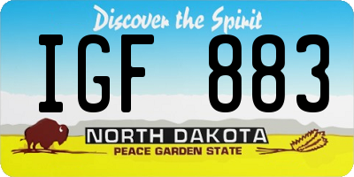 ND license plate IGF883