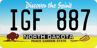 ND license plate IGF887