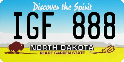 ND license plate IGF888