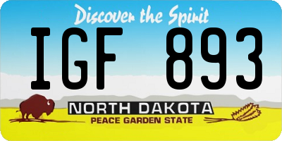 ND license plate IGF893