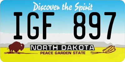 ND license plate IGF897