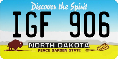 ND license plate IGF906