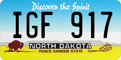 ND license plate IGF917