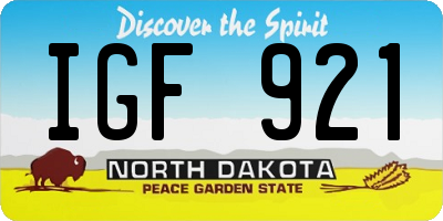 ND license plate IGF921