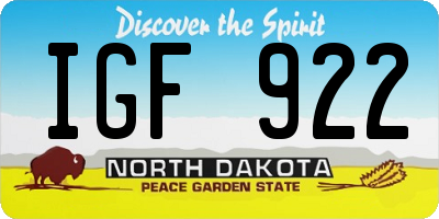 ND license plate IGF922
