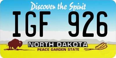 ND license plate IGF926
