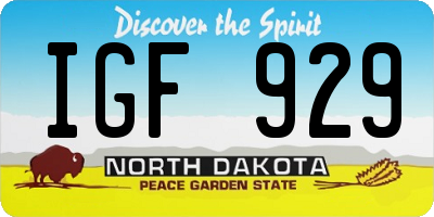 ND license plate IGF929