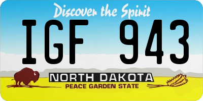 ND license plate IGF943