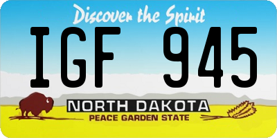 ND license plate IGF945