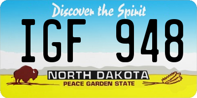 ND license plate IGF948