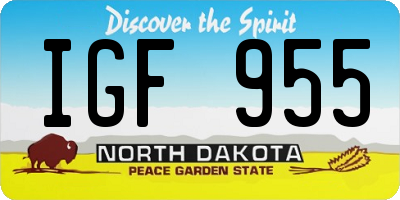 ND license plate IGF955
