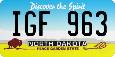 ND license plate IGF963