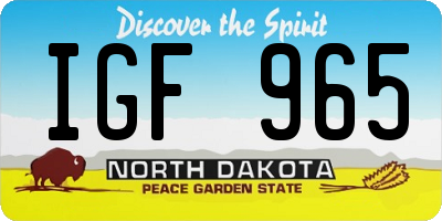 ND license plate IGF965