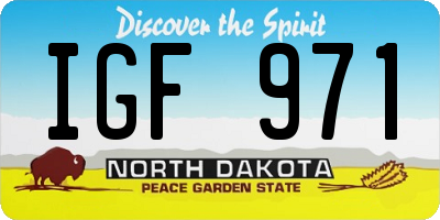 ND license plate IGF971