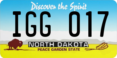 ND license plate IGG017