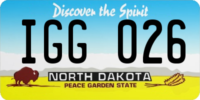 ND license plate IGG026
