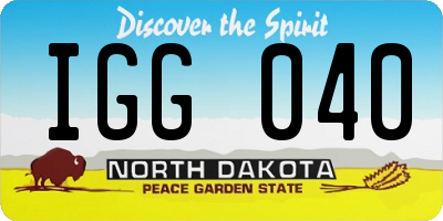 ND license plate IGG040