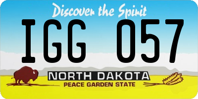 ND license plate IGG057