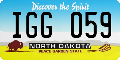 ND license plate IGG059