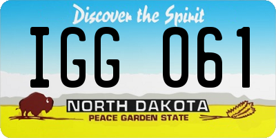 ND license plate IGG061