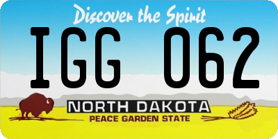 ND license plate IGG062