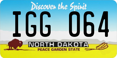 ND license plate IGG064