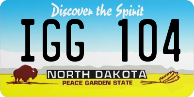 ND license plate IGG104