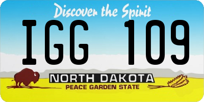ND license plate IGG109