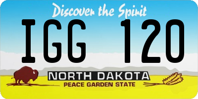 ND license plate IGG120