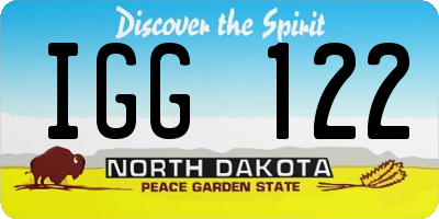 ND license plate IGG122