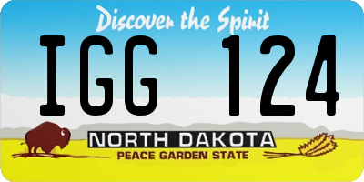 ND license plate IGG124